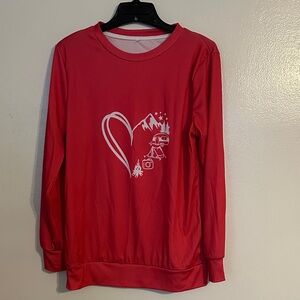 Amazon Red Sweatshirt with White Motif